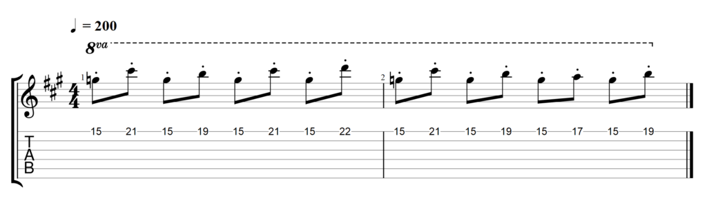the pedal tone motive shifted down a whole step